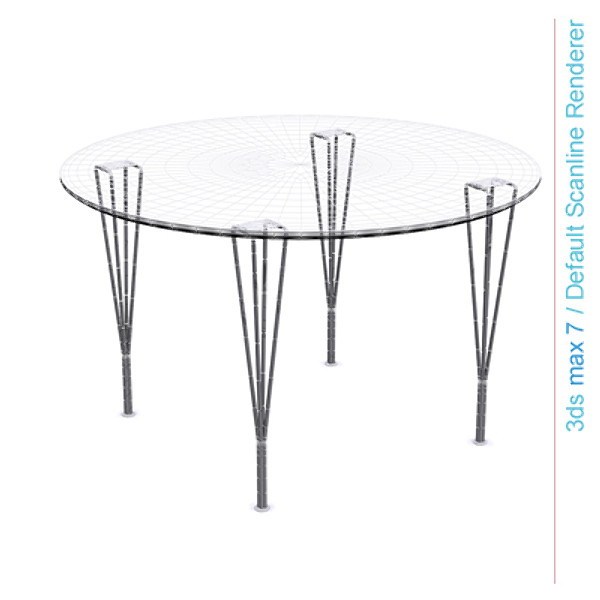 arne jacobsen tables 3d model - circular table span legs... by Lajhar 